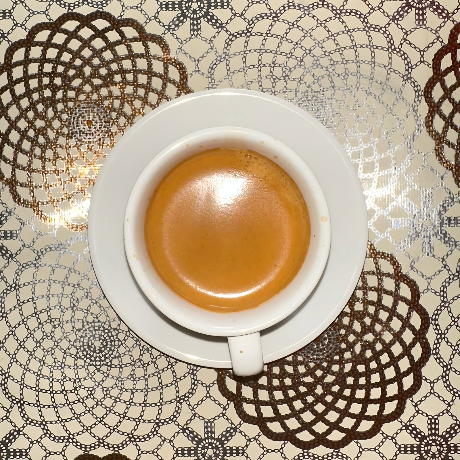 Espresso in a white cup